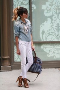 Chambray white model