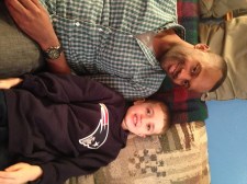 Brady and my KISA loving his Tom Brady sweatshirt